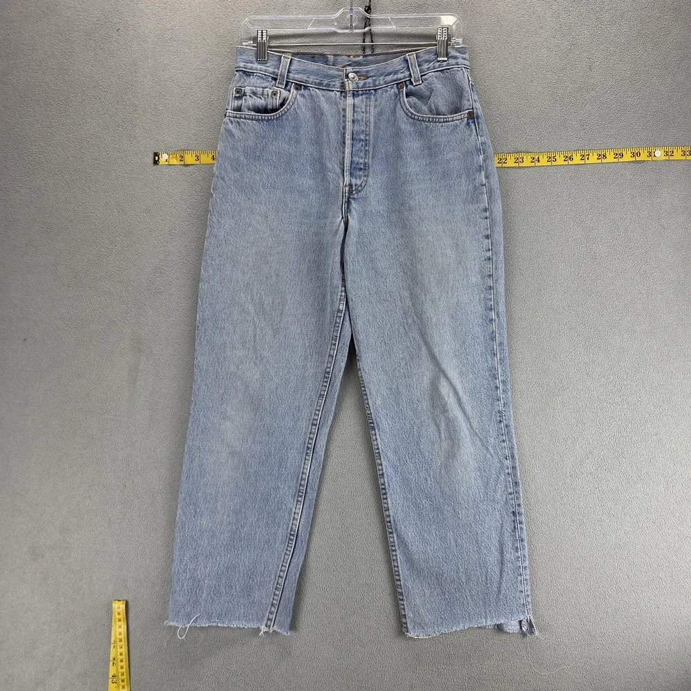 Vintage Levis 501 Jeans Mens Blue Straight Button Fly USA Raw Hems Fits 28x24